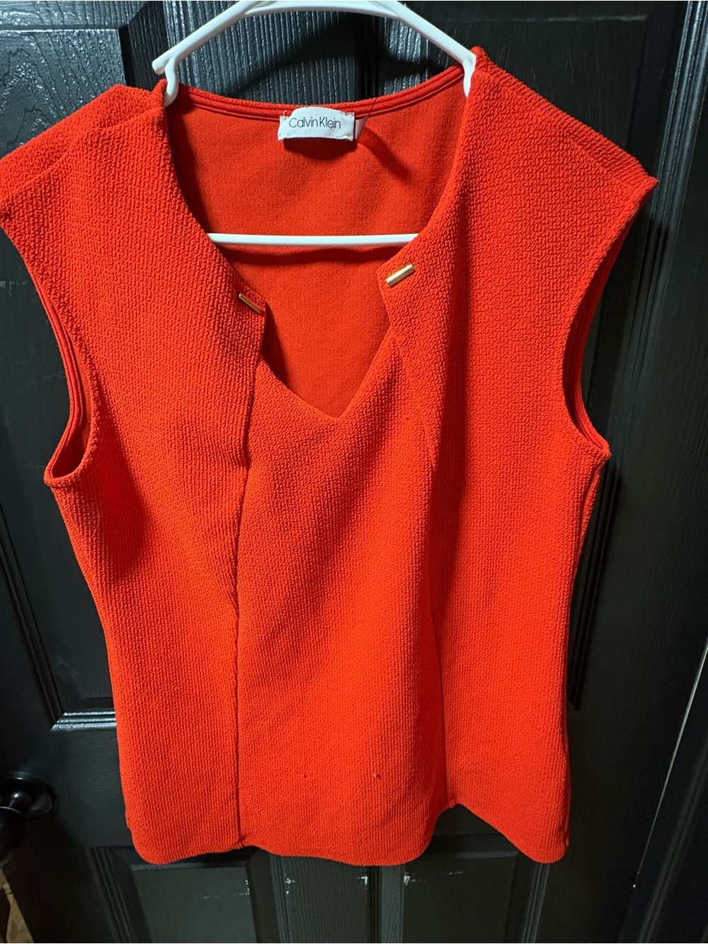 Calvin Klein Bright Red Sleeveless V-Neck Tank
